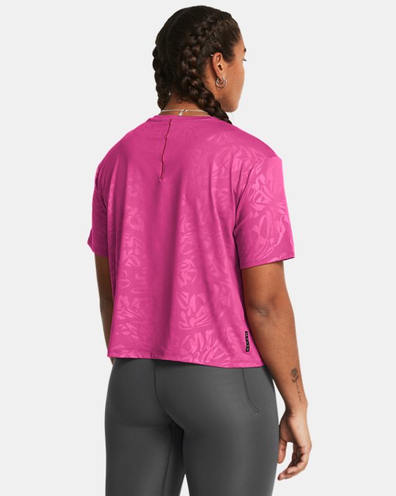 Women's UA Vanish Energy Emboss Crop Short Sleeve, Pink, pdpMainDesktop image number 1
